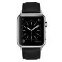 Colton James Leather Strap For Silver 38MM Apple Watch - Black