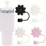 4 Pack Flower-shaped Straw Caps For Stanley 0.99 Cm Straws - Perfect For Travel And Outdoor Use - Made Of Silicone