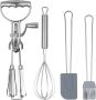 4-IN-1 Rotary Egg Beater Set With Silicone Brush For Baking