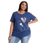 Donnay Plus Size Casual Novelty Tee - Dark Blue