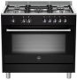 Rustica 5 Gas Burner With Electric Oven 90CM Black