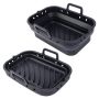 Collapsible Dual-compartment Silicone Air Fryer Liners - Pack Of 2