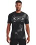 Men's Ua Football All Over Print Metal Logo Short Sleeve - Black / Md