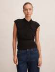 Trinity Twist High Neck Top - 16 Black