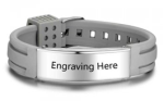 J10 - Men's Personalized Stainless Steel And Silicone Adjustable Strap