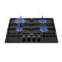 Totai 60 Cm 4 Burner Gas On Glass Hob Black