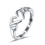Silvery Heart Ring For Women Adjustable Plated Promise Love Heart Jewelry For Women Teen Girls Christmas Party Birthday Gift Val