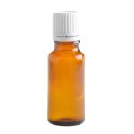 20ML Amber Glass Bottle With Slow Flow Dropper Cap - White
