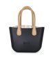 Fenn Petite Black Pattern Inner Gold Zip Light Tan Round Handle