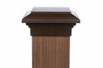 8X8 Brown Flat Post Cap Most Common Fits 7.5"X7.5" Pressure Treated Post. Newel Newport Top For Outdoor Fences Mailboxes & Decks