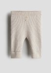 Rib-knit Trousers - Beige