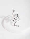 Silver Fine Snake Ring - M l