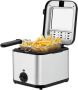 2.4L Stainless Steel Deep Fryer Adjustable Temperature With Viewing Window