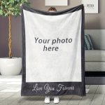 1PC Custom Flannel Blanket With Photo Holiday Blanket Gift Blanket Multi-purpose Outdoor Beach Camping Living Room Sofa Pet Offi