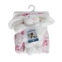 Snuggletime Mink Sherpa Blanket - Pink & White With Bunny Toy