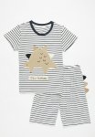 PoP Candy Striped Top & Bottom Set - Black & White