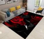 Smte Modern 3D Geometric Design 120CM By 160CM A38 Black And Red With Keychain