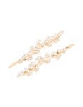 Goldair Gold Plated Cubic Zirconia Vine & Leaf Hair Clips 2-PACK