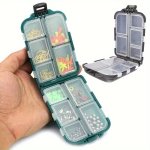 10 Compartment Fishing Tackle Box: Double Sided Organizer For Hooks Lures & Bait - Abs Material