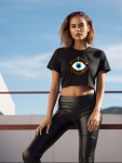 Evil Eye Crop - Black - Medium