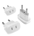 Us eu Slimline 2PIN Adaptor Plug White 3PK