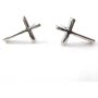 Za Cross Stud Earrings - Sterling Silver