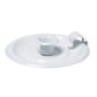 Candle Holder With Tray Metal 4 Pack Small White