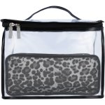 Clicks Toiletry Bag Set Wild Grey Leopard 2 Piece