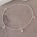 Arabella 925 Sterling Silver Ankle Chain Pink Cz Stones 27CM Includes 6CM Extension