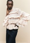 Frill-trimmed Chiffon Blouse - Powder Pink