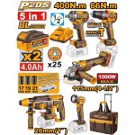 Ingco 5 Piece 20V Cordless Industrial Tool Combo Kit CKLI2059