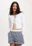 Cotton On Essential Triple Tie Crew Cardigan - White