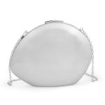 Silver Metallic Shell Clutch Bag