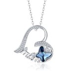 Herjewellery Butterfly Mom Necklace With Swarovski Crystal