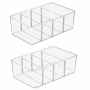 2-PACK Food Storage Organizer Bins With 4-COMPARTMENT Packet Holders