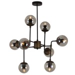 Harrington Glass Chandelier Light Black - 9LT