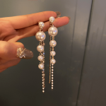 Sparkling Tassel Earrings Stylish Accessory For Birthday Gift