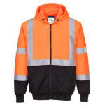 B315-HI-VIS Contrast Zipped Hoodie