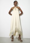 Halter Fringe Dress - Neutral