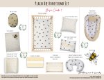 Cot Duvet Bedding Plain Bee Honeycomb Set Neutral