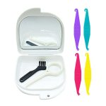Hrasy Oral Care Disassembly KIT 7PCS Including 1 Retainer Case With Mirror And Vent Holes 1 Aligner Remover Tool 4 Elastic Rubbe