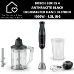 Bosch Series 4 - Anthracite Black Ergomaster Hand Blender 1000W - 1.3L Jug