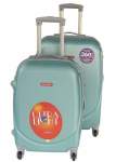 Smte 2 Piece Premium Luggage Set Dark Green With Keychain