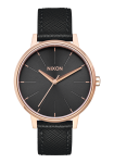 Nixon Kensington Leather Women's Watch - Rose Gold Black