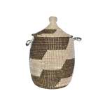 Black & White Woven Laundry Basket - Design 1