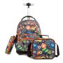 3 Pcs Trolley Backpack Set With Lunch Bag And Pencil Case
