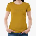 Ladies Premium Cotton T-Shirt Printed Mustard Tee - 2XL