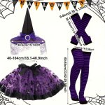 4PC Purple Tassel Witch Puffy Skirt Set