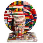 World Flags Paperplate Set 40PC