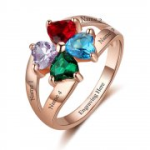 N2037 - Personalized Rose Gold Over 925 Sterling Silver Ring